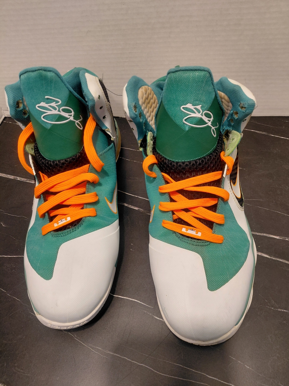 Nike LeBron sneakers in teal, white, and orange size 12 #basketball #lebron